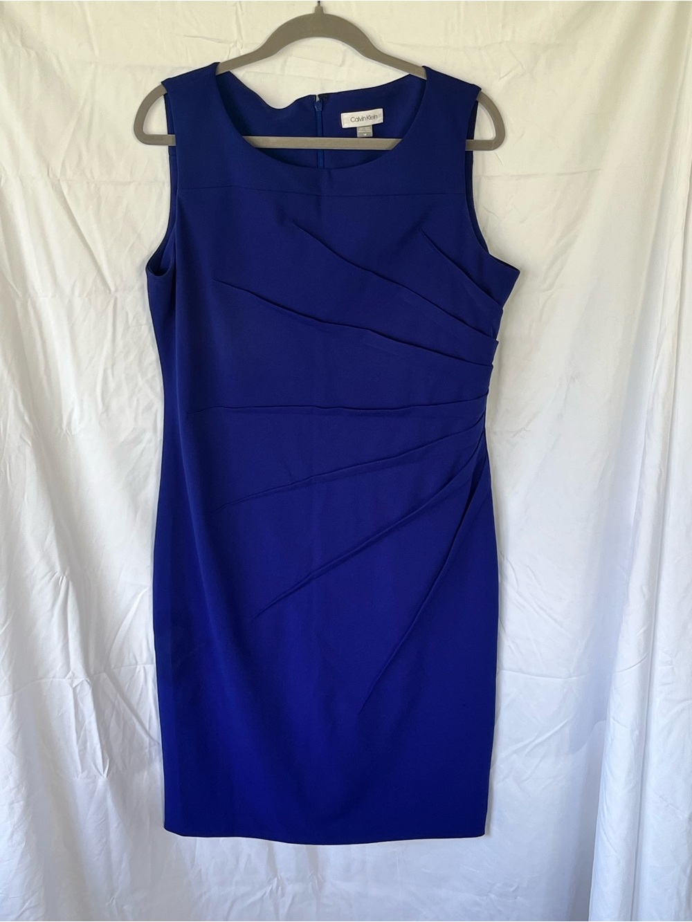 Calvin Klein Cobalt Blue Sleeveless Midi Sheath Dress